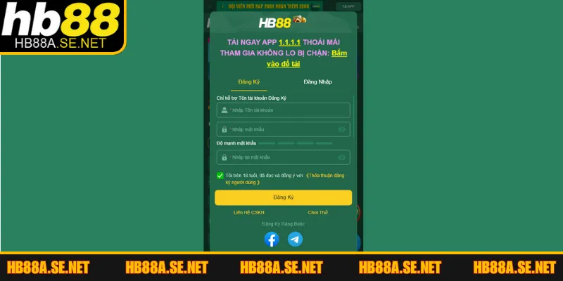 Đăng Ký HB88 - 3 Bước Cực Nhanh Mở Ra Kho Game Đẳng Cấp 2 Điền đầy đủ những thông tin yêu cầu trong biểu mẫu đăng ký HB88